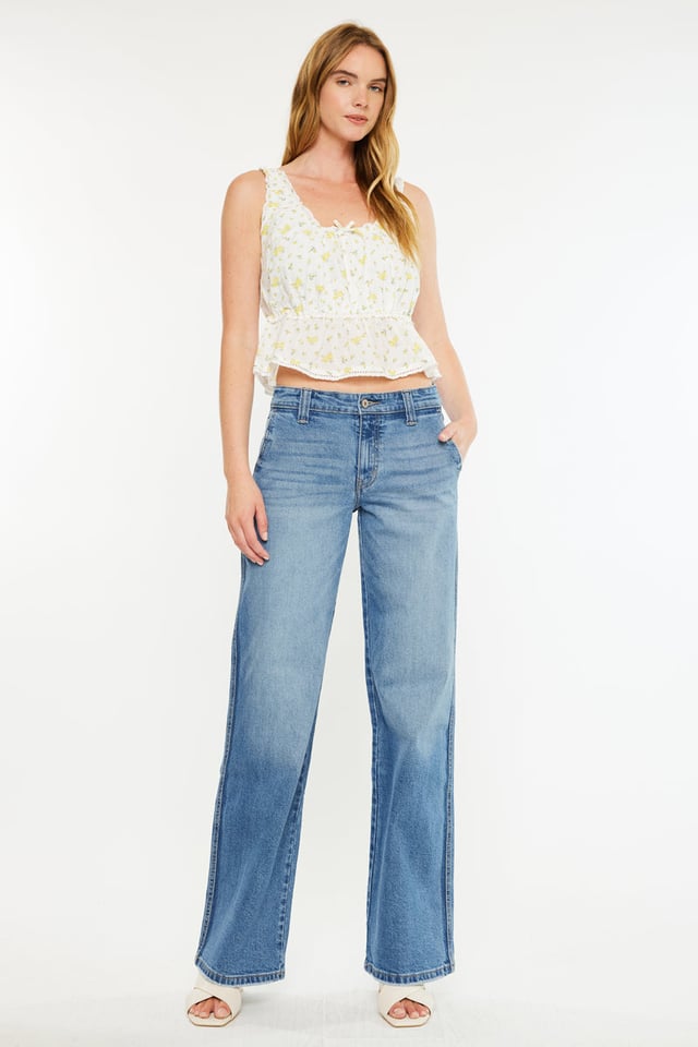 Bram Mid Rise Wide Jeans