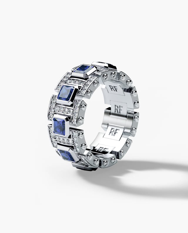 LA PAZ Gold Ring with 4.70ct Sapphires and Diamonds
