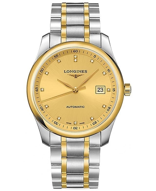 Longines Master Collection Automatic 40mm Champagne Dial Diamond Yellow Gold Plated and Stainless Steel Men's Watch L2.793.5.37.7