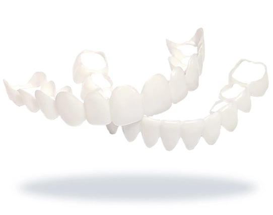 Shiny Smile Snap On Veneers - Custom Made Clip on Veneers - Top & Bottom Set, One Payment, Bright White Color