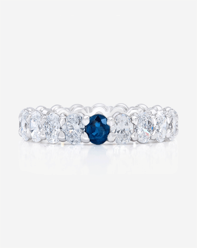 Oval Diamond and Birthstone Eternity Band
