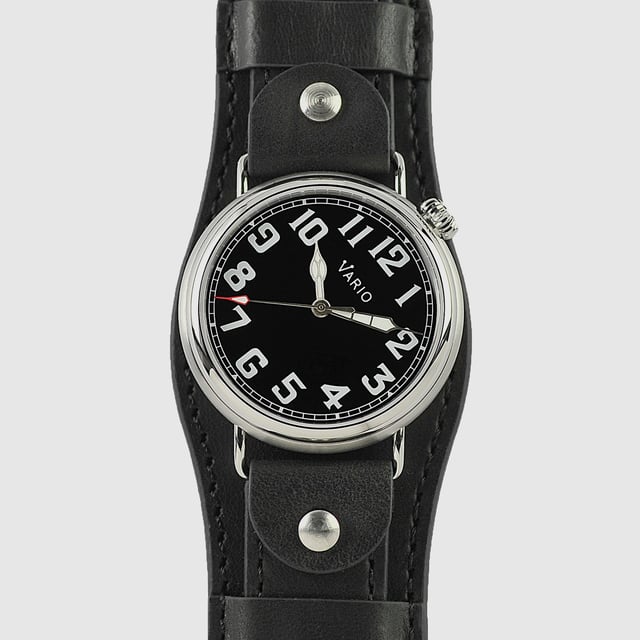 Vario 1918 Pilot Black Dial with White Lume Watch