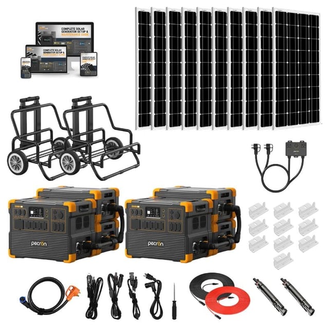 Pecron E3600 LFP 120V/240V Solar Kits - 7,200W Portable Power Station Setup + Choose Custom Solar Panel Bundle Option | 5-Year Warranty | Complete Solar Kit