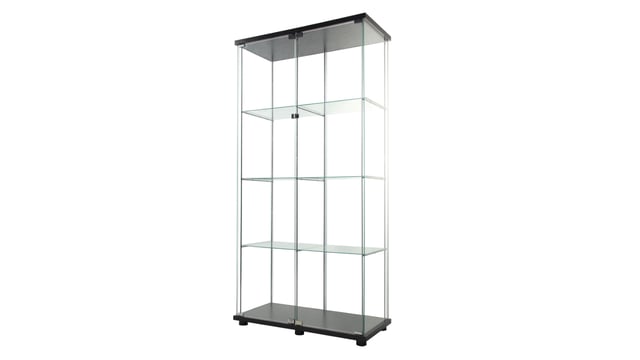 Stacked 4-Tier Glass Collection Storage Display 2-Door Cabinet - 164cm