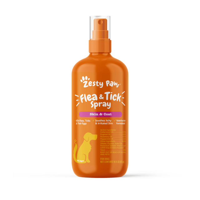 Zesty Paws Flea & Tick Spray for Dogs - Vet Formulated