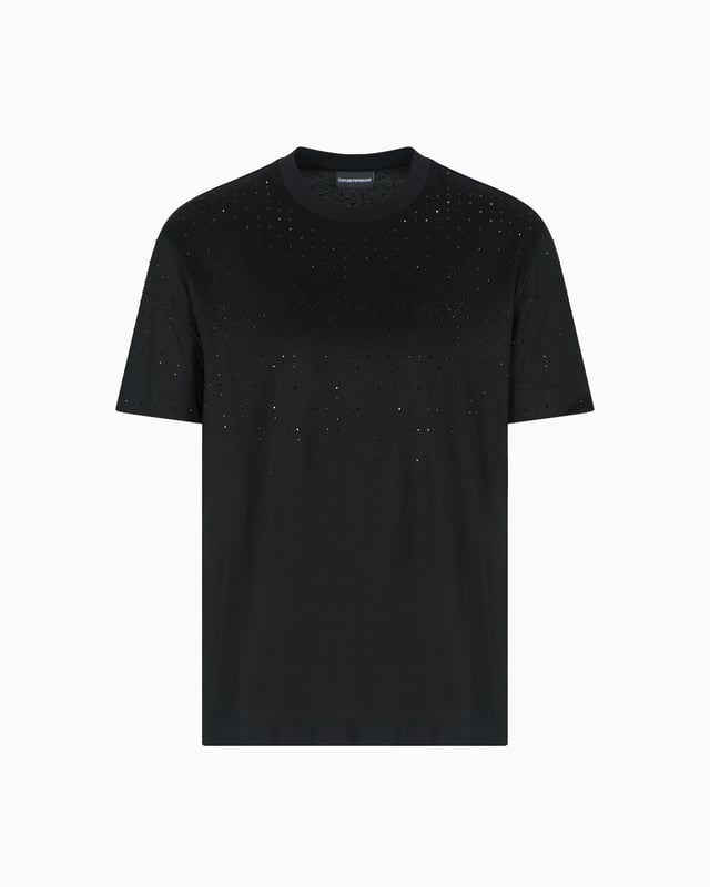 Clubwear T-shirt in a Lyocell blend jersey with rhinestones