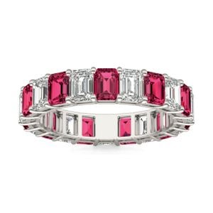 Ruby Alternating Basket Eternity Band