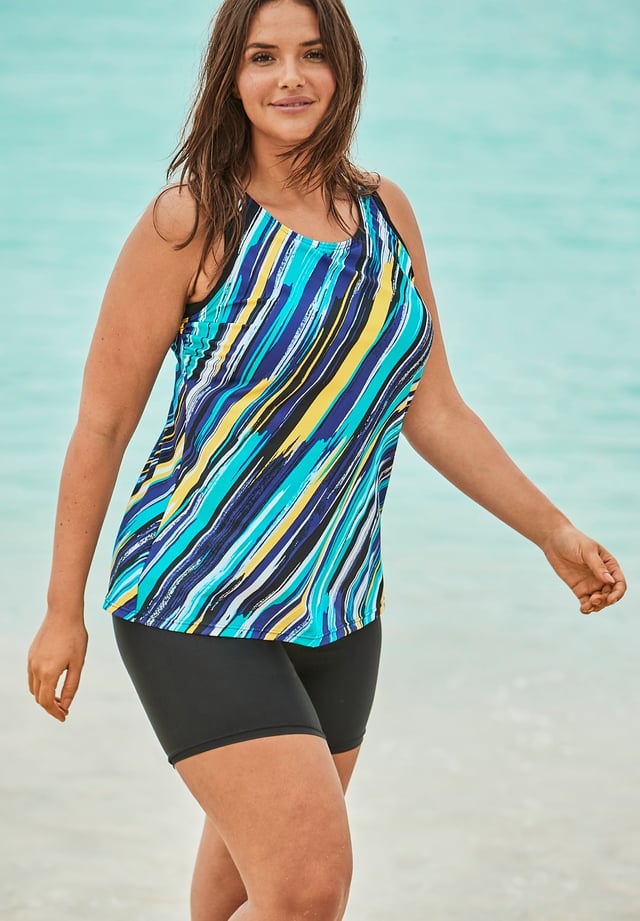 Longer-Length Racerback Tankini Top