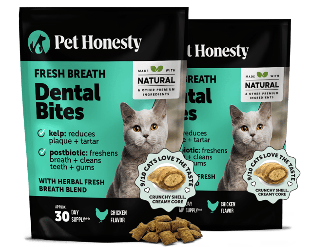 Dual-Texture Fresh Breath Dental Bites for Cats 2-Pack (Chicken Flavor)