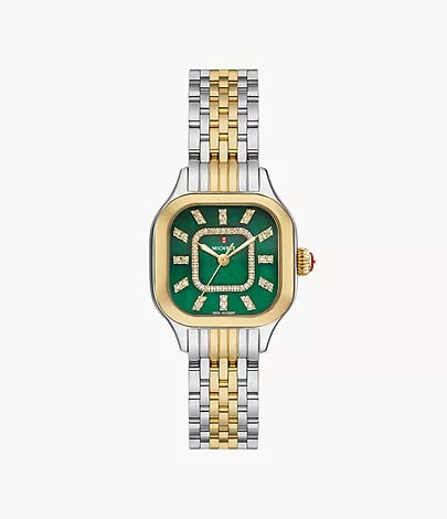 Meggie 18K Two-Tone Gold-Plated Diamond Dial Watch