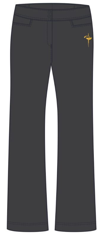 Grey Girls Slacks With Emb Logo