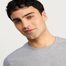 F&F Pure Cotton Regular Fit Crew Neck T-Shirt in Grey Marl