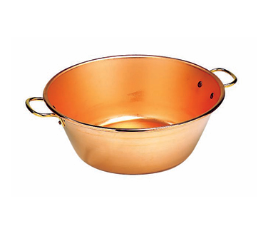 Matfer Bourgeat 303036 10 Quarts 15" Dia. x 5"H Solid Copper ReinForced Rolled Edge Jam Pan