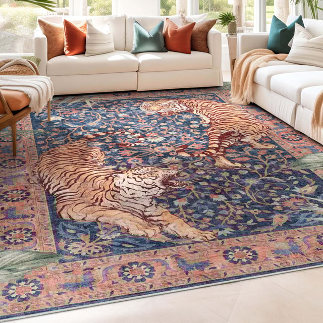 Apollo Botanical Floral Rug for Living Room, Dining Room, Bedroom and Kitchen