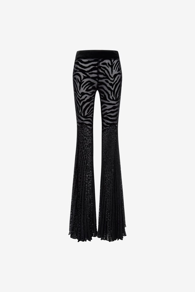 Velvet pants with Ray of Gold print