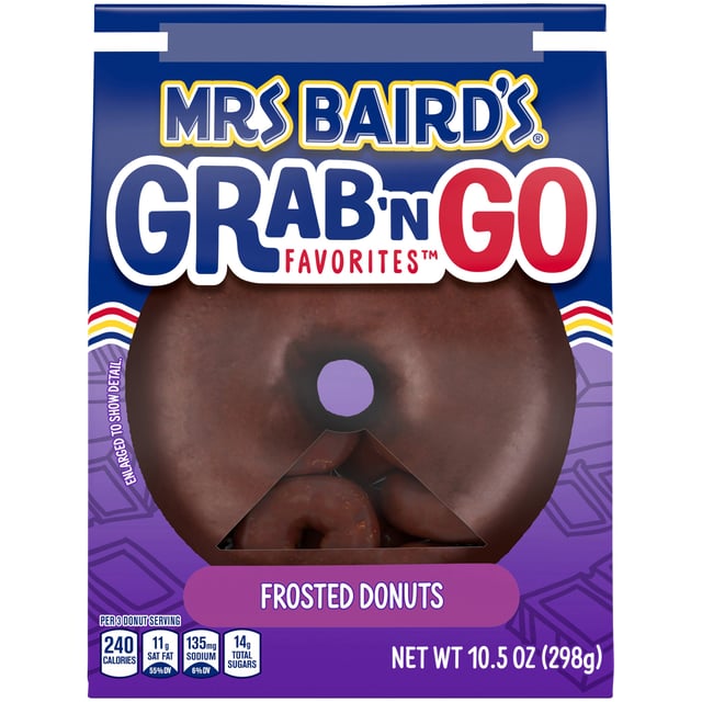 Mrs Baird's Grab 'n Go Favorites Chocolate Frosted Donuts