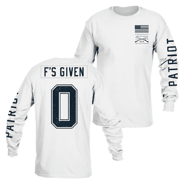 Zero F's Given Long Sleeve - White