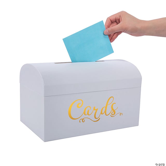 White & Gold Card Box