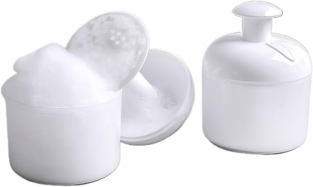 Portable Facial Cleanser Foamer/Facial Foam Maker - 20s Rich Lather, Deep Clean & Gentle, Portable, BPA-Free, Leaf Design (80g)-Elegant Leaf Design-Travel