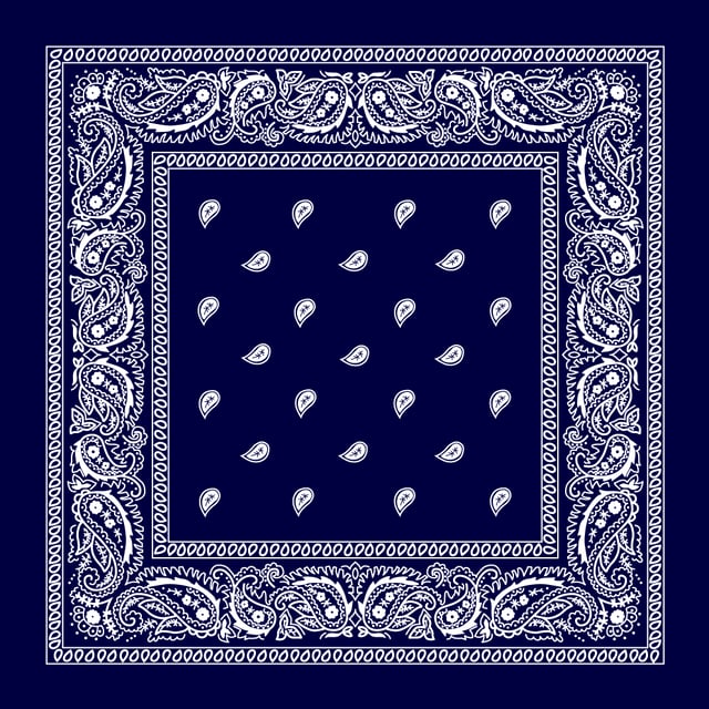 Classic Paisley Bandana Imported, 22X22, 1 Piece, Navy Blue 