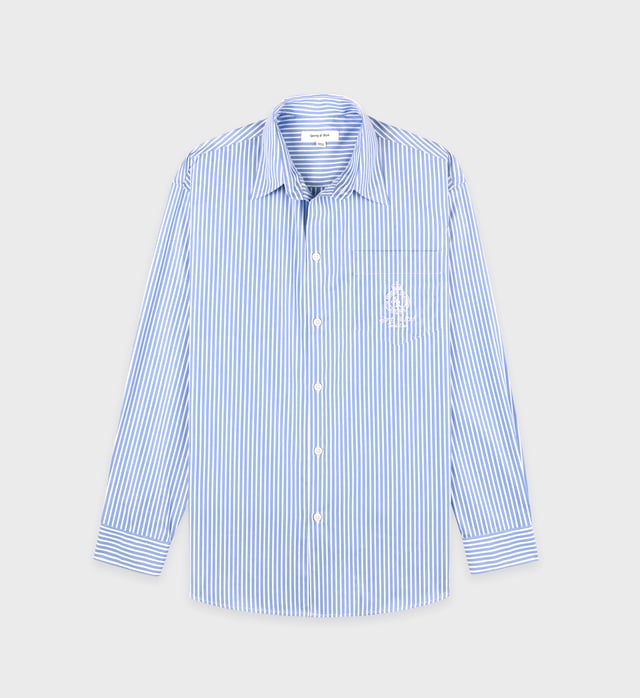 Crown Tennis Oversized Shirt - Light Blue Striped