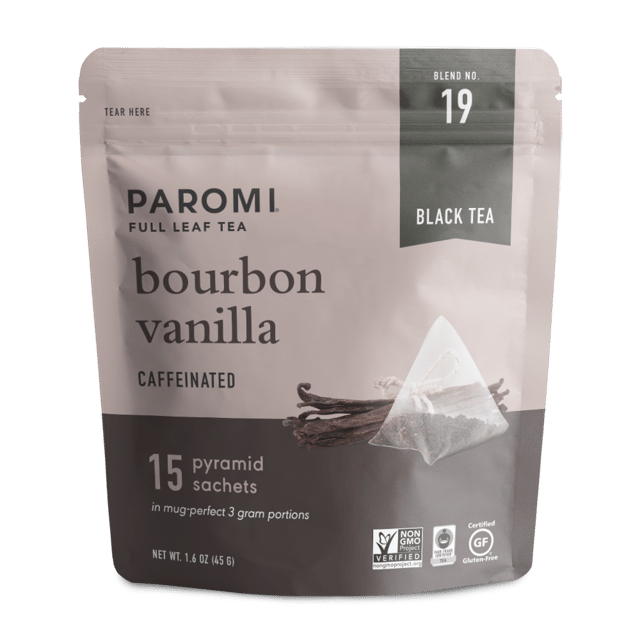 Bourbon Vanilla Black Tea, Full Leaf, in Pyramid Tea Bags