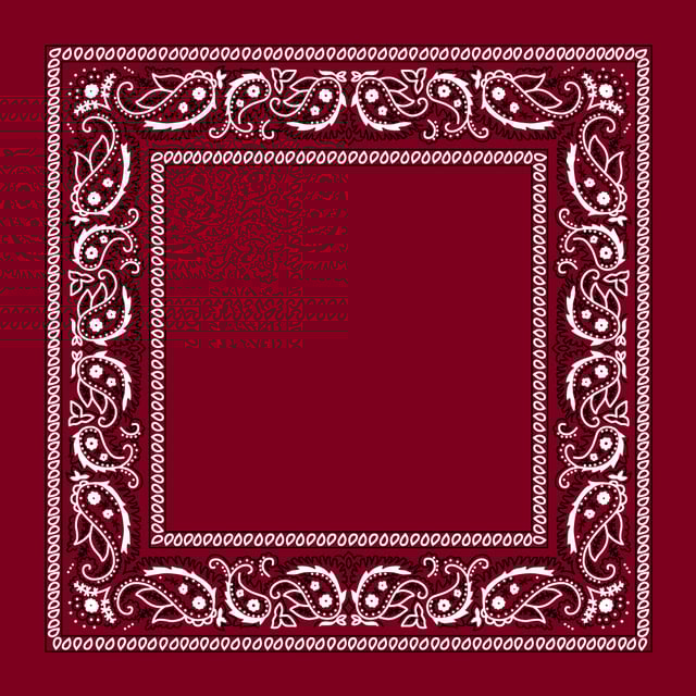 600pcs/Case, Open Center Paisley Bandana Imported 100% Cotton, Burgundy / Wine, 22" x 22" 