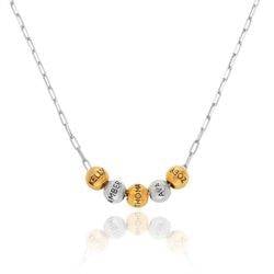 Mixed Metals Balance Bead Necklace with Sterling Silver Link Chain