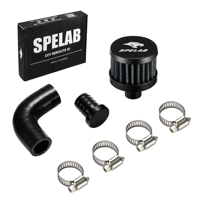 SPELAB 2007.5-2024 6.7L Cummins CCV PCV ReRoute Engine Ventilation Kit