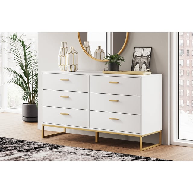 Signature Design by Ashley Socalle White/Gold Dresser