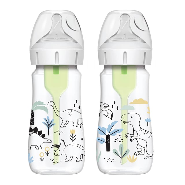 Dr. Brown’s Natural Flow Anti-Colic Options+ Wide-Neck Baby Bottle, 9oz/270mL, 2-Pack