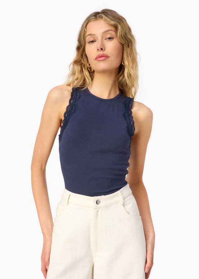 Rian Rib Knit Tank Harbor