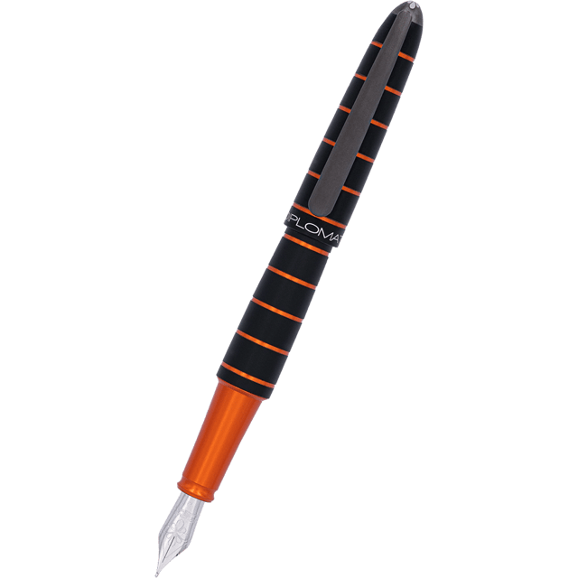 Diplomat Elox Ring Fountain Pen - Black - Stainless Steel Nib