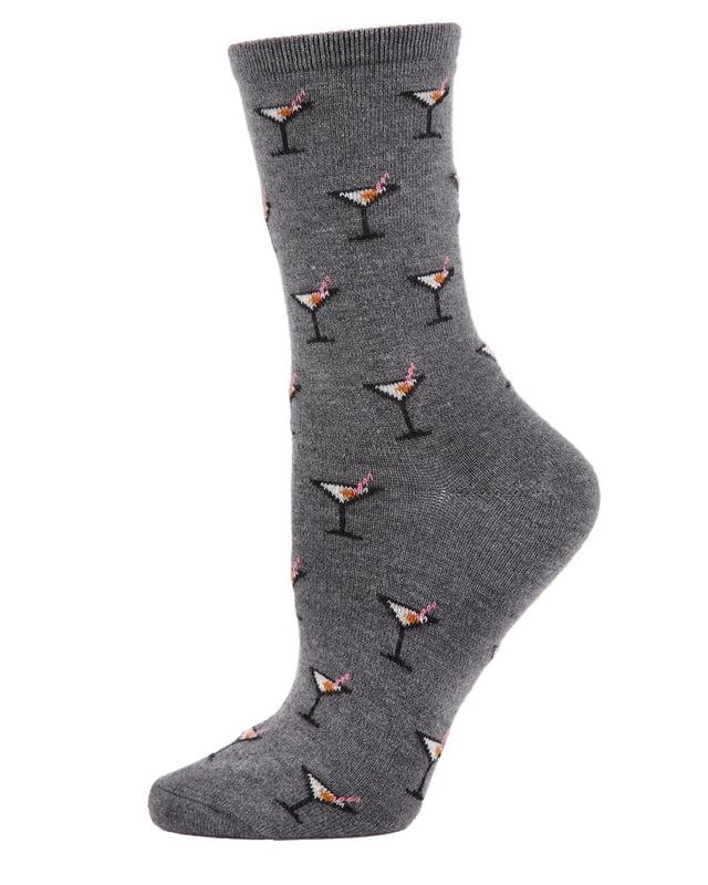 Women's Soft Martini Cocktails Cashmere Blend Crew Socks