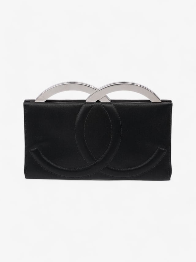 Chanel CC Clutch Black Satin