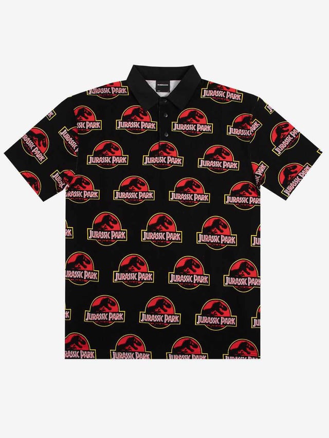 Repeat Logo Black Polo Shirt