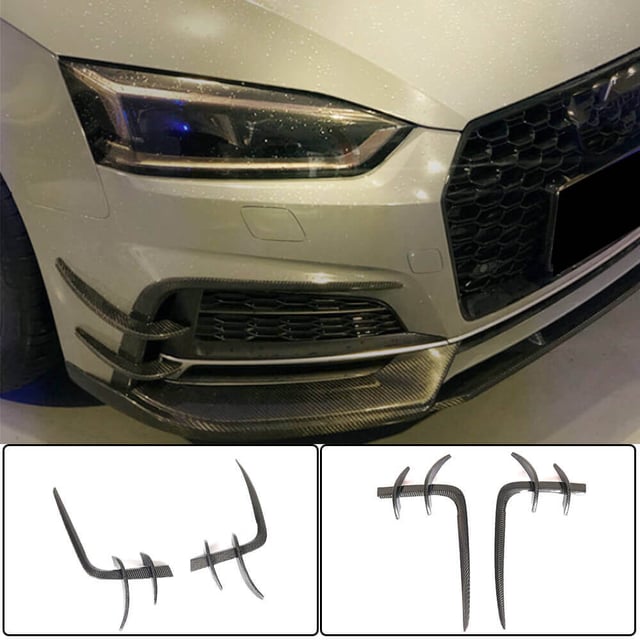 Audi S5 A5 Sline B9 2017-2020 Front Bumper Splitters Carbon Fiber