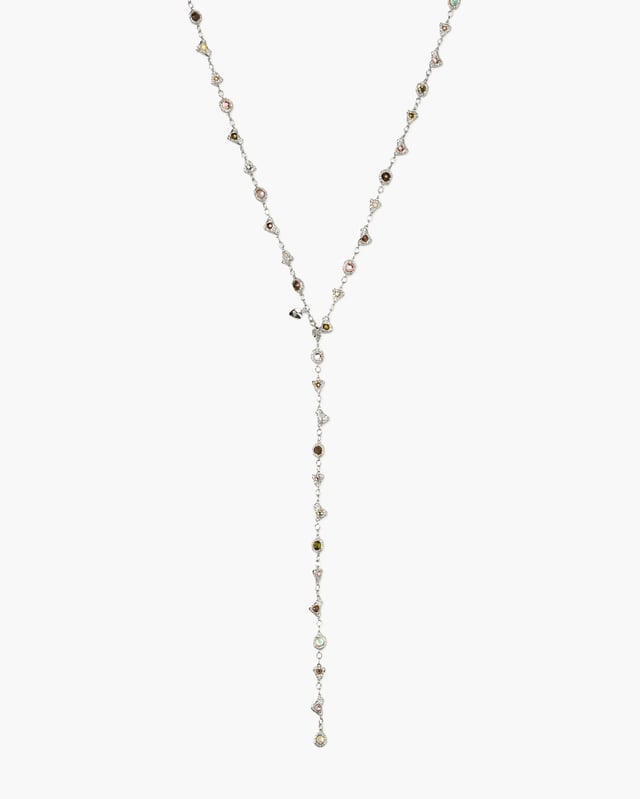 Prism Crystal Long Chain In Silver