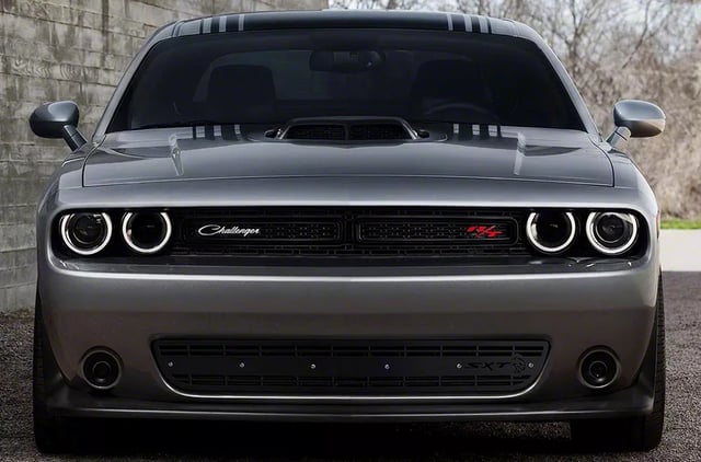 1-Piece Steel Lower Grille Overlay; Satin Black (15-17 Challenger)