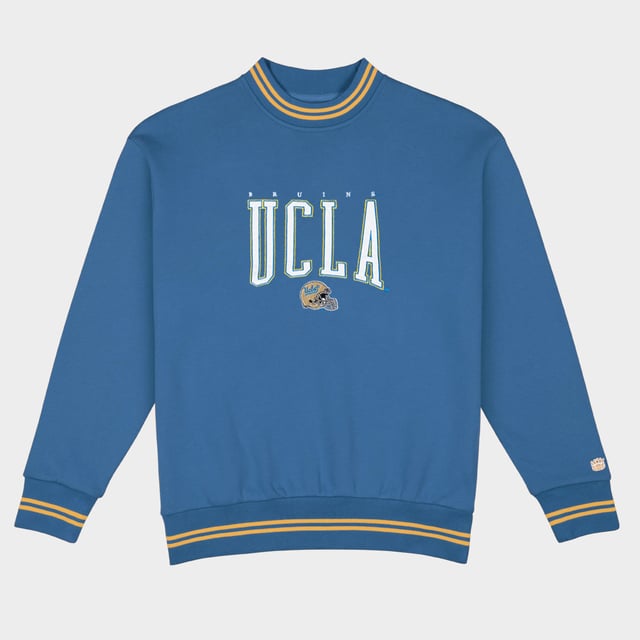 UCLA Football Embroidered Tri-Stripe Crewneck