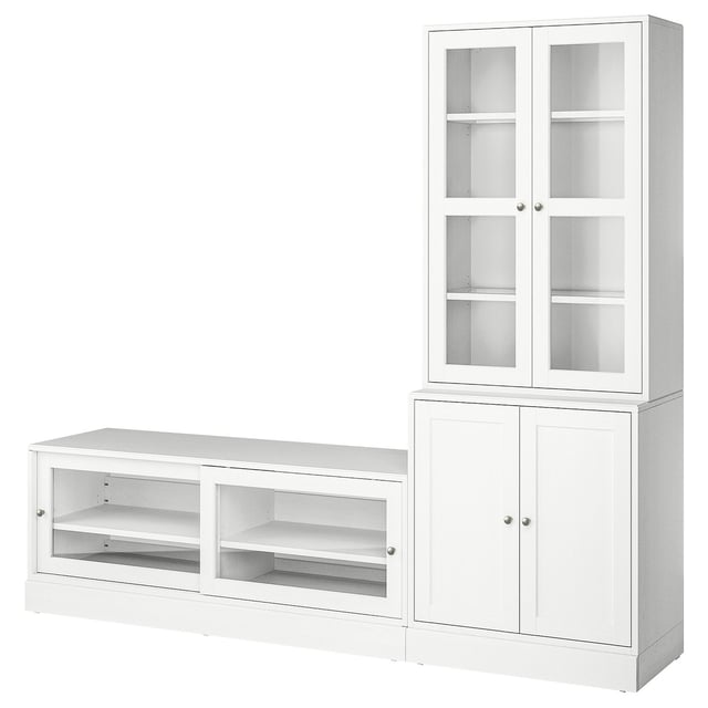 HAVSTA TV storage combination/glass doors - white 241x47x212 cm