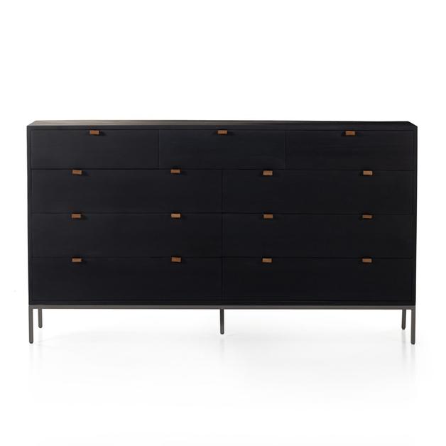 Trey 9 Drawer Dresser - Black Wash Poplar