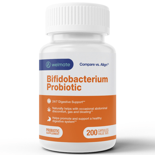 WELMATE Dietary Supplement, Bifidobacterium Probiotic Supplement - 200 Capsules (Generic Align)