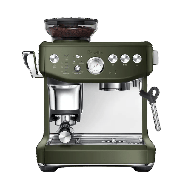 Breville The Barista Express Impress Semi-Automatic Espresso Machine BES876OTL (Olive Tapenade)