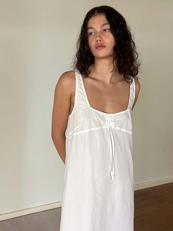 Deiji Studios EYELET DRESS - WHITE on Garmentory