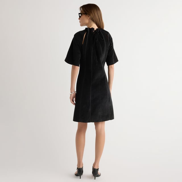 Aika Back-Tie Corduroy Mini Dress