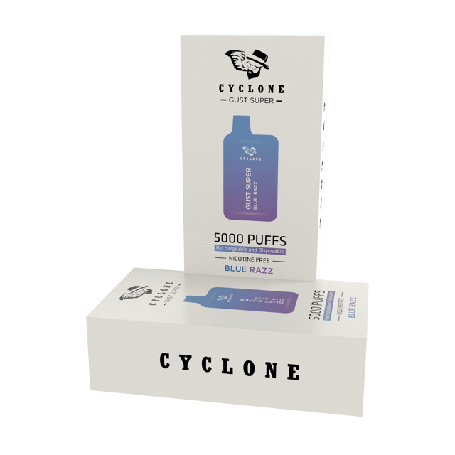 Nicotine Free Gust Super BlueRazz Ice Rechargeable Disposable Vape