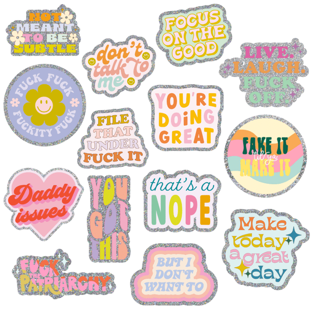 Non-Packaged Individual Glitter Stickers