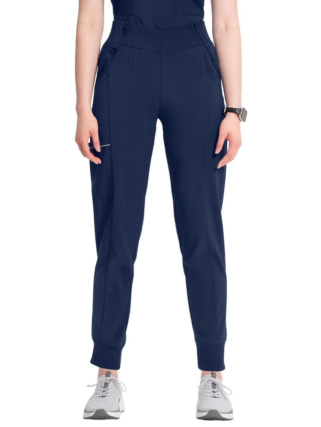 Infinity Women's Mid Rise Tapered Jogger Scrub Pant | Navy Blue