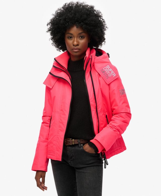 Hooded Mountain Windbreaker Jacket | Hyper Fire Pink